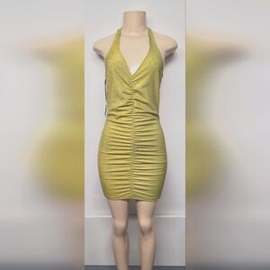 Divided H&M Metallic Halter Mini Dress S